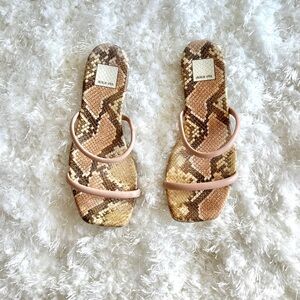 Dolce Vita Brown Snake Print Sandals
